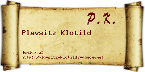Plavsitz Klotild névjegykártya