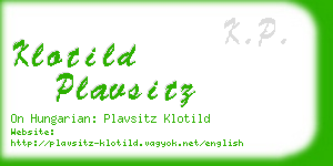 klotild plavsitz business card